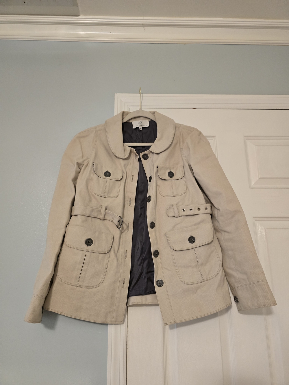 Proenza Schouler Light Beige Utility Jacket with Belted Waist